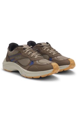 Trainers with mesh and faux leather, Light Brown