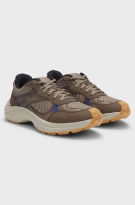 Trainers with mesh and faux leather, Light Brown
