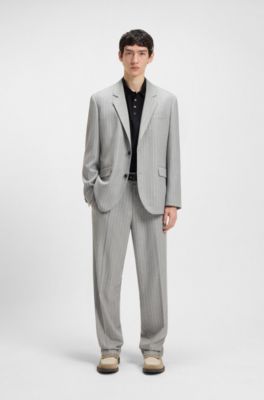 Suede loafers with textured vamp, Light Beige