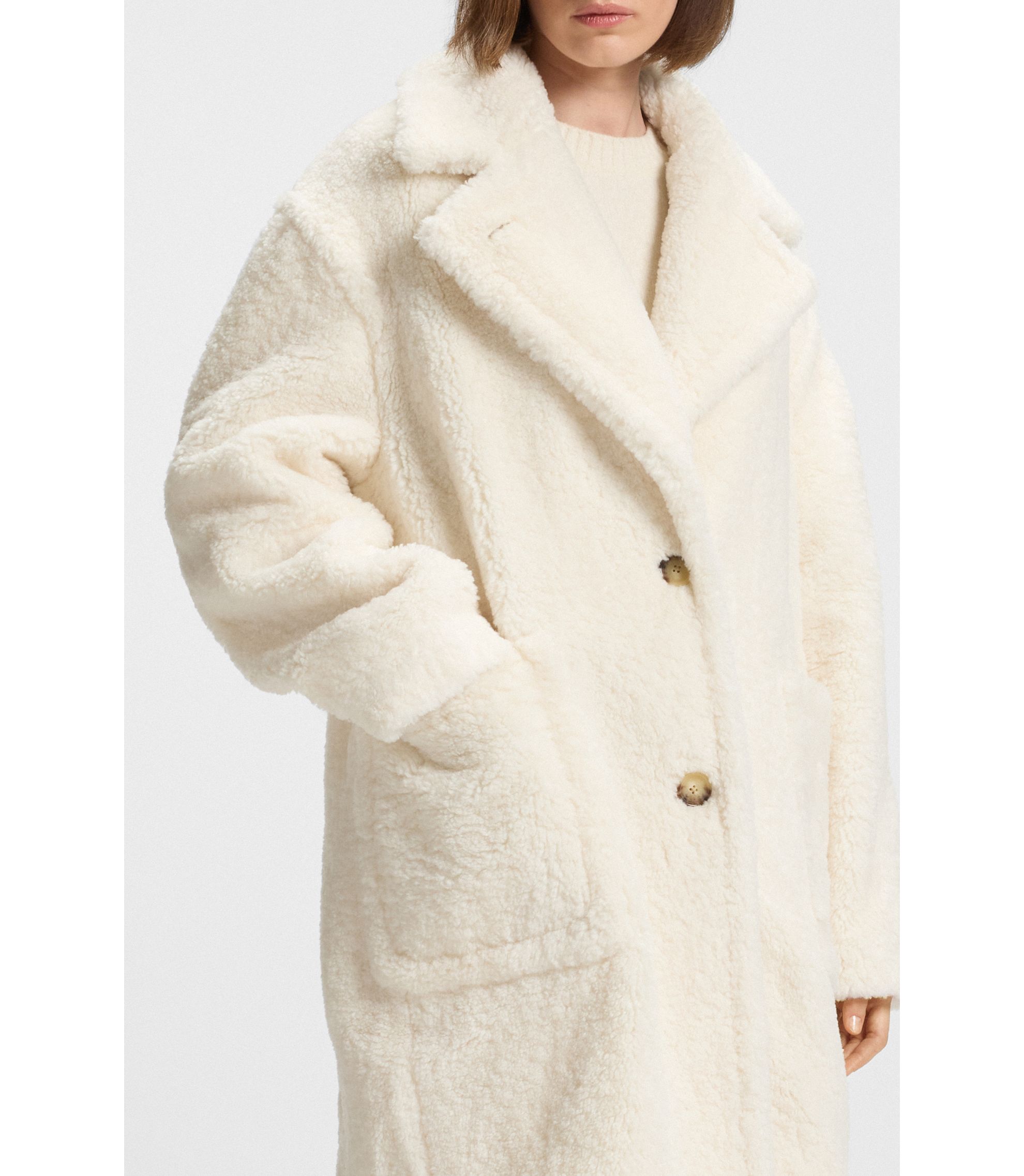 BOSS - テディ コート アジャスタブルカラー - ホワイト