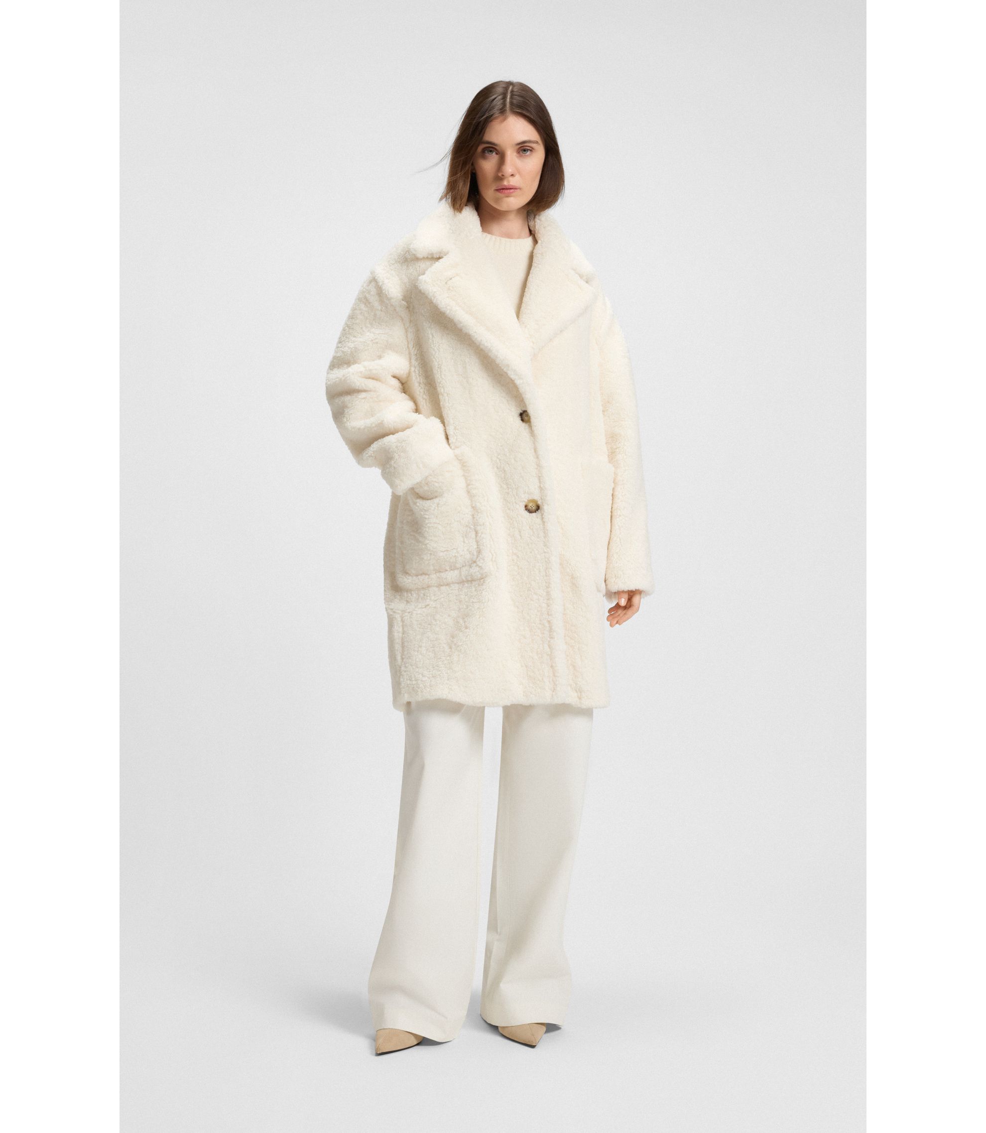Teddy-Mantel mit verstellbarem Kragen