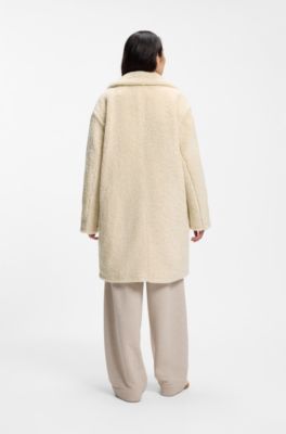 Teddy coat with adjustable collar, Light Beige