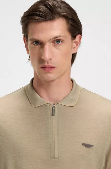 BOSS x ASTON MARTIN polo shirt with nubuck logo
