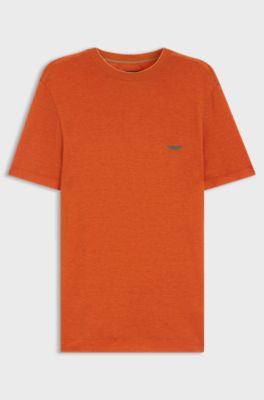 BOSS x ASTON MARTIN T-shirt with nubuck logo, Orange