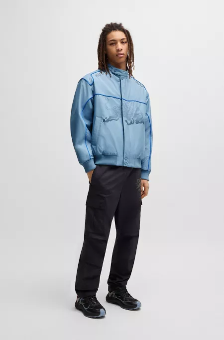 HUGO x RB water-repellent jacket with degradé bull graphic