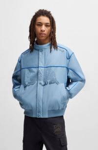 Veste déperlante HUGO x RB à motif taureau graphique en dégradé, bleu clair