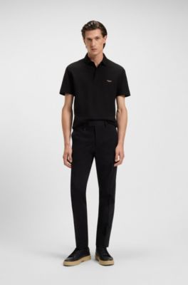 BOSS x ASTON MARTIN polo shirt in cotton and silk, Black