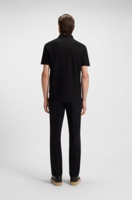 BOSS x ASTON MARTIN polo shirt in cotton and silk, Black