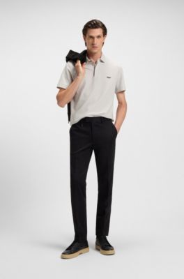 BOSS x ASTON MARTIN polo shirt in cotton and silk, Light Grey