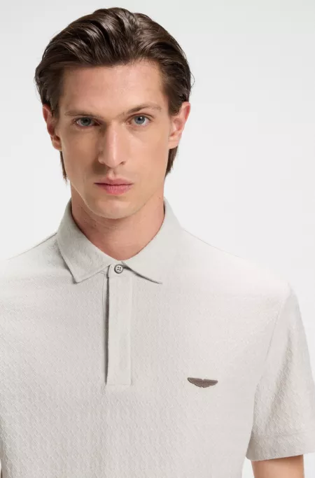 Polo en coton et soie BOSS x ASTON MARTIN