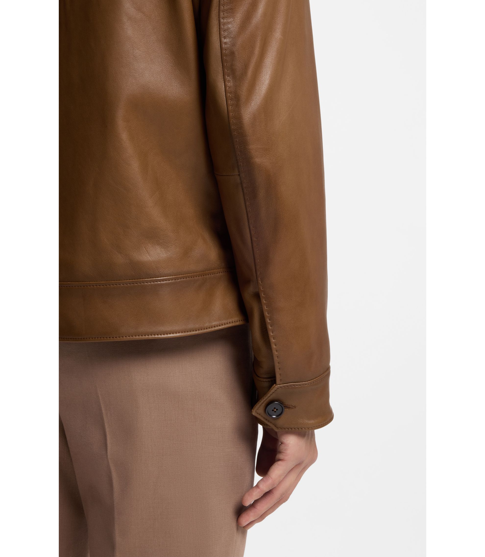 BOSS - ナッパレザー パデッドジャケット デタッチャブルシアリング