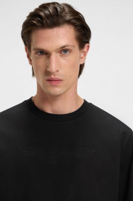 BOSS x ASTON MARTIN T-shirt with embossed logo, Black