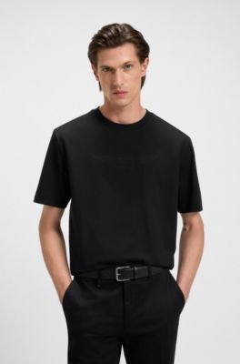 BOSS x ASTON MARTIN T-shirt with embossed logo, Black
