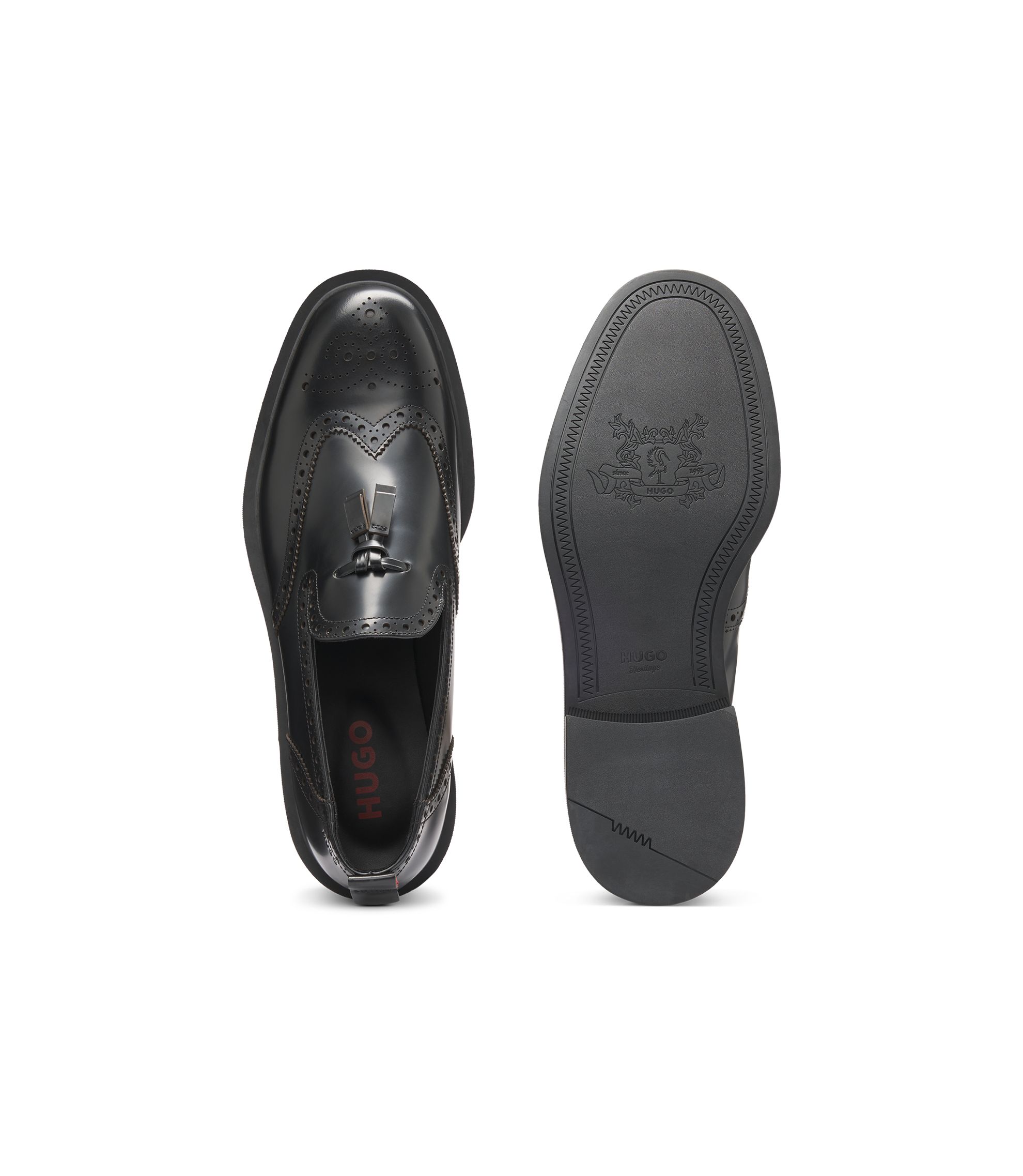 未使用級✨HUGO BOSS Wジップ レザー オーガナイザー ブラック Hugo