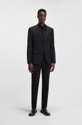 Leather loafers with brogue details, Black