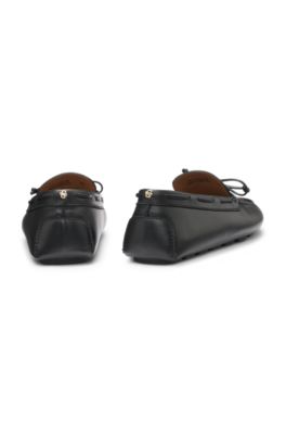 Mocasines de piel con suela estilo driver, Negro