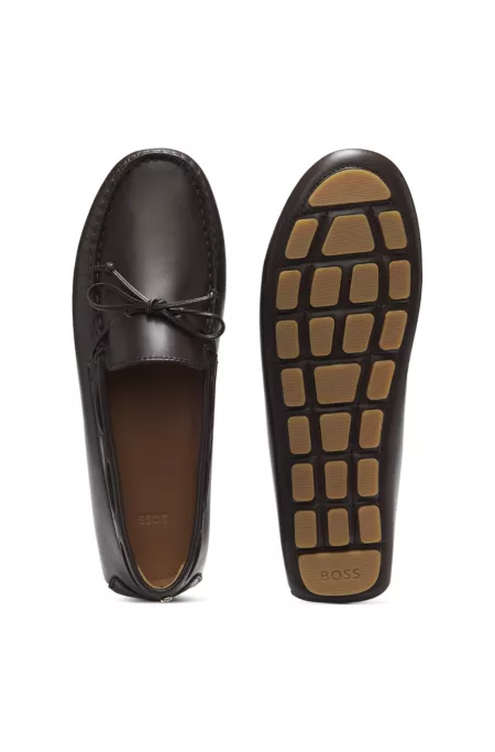 Mokassins aus Leder mit Profil-Laufsohle