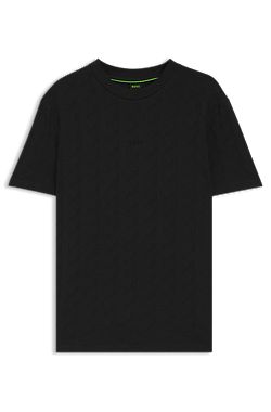 Cotton T-shirt with jacquard pattern
