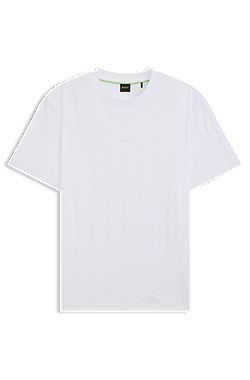 Cotton T-shirt with jacquard pattern