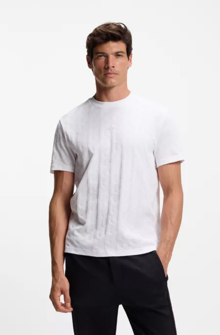 Cotton T-shirt with jacquard pattern