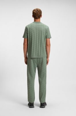 Cotton T-shirt with jacquard pattern, Green