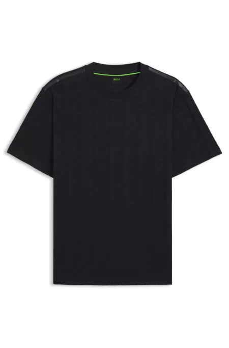 Cotton T-shirt with jacquard pattern
