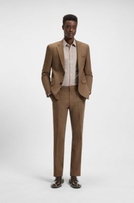 Leren derbyschoenen met logodetail, Donkerbruin