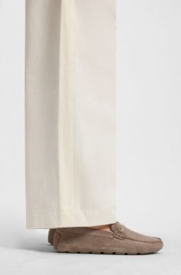 Suede moccasins with driver outsole, Brown