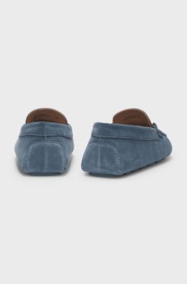 Suede moccasins with driver outsole, Blue