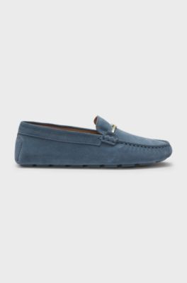 Suede moccasins with driver outsole, Blue