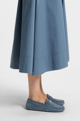 Mocassini in pelle scamosciata con suola driver, Blu