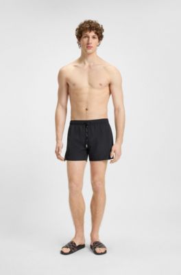 Italian-made slides with split-logo uppers, Black