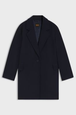 Blazer-style coat blended with wool, Dark Blue