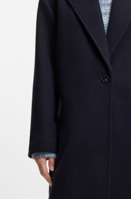 Blazer-style coat blended with wool, Dark Blue