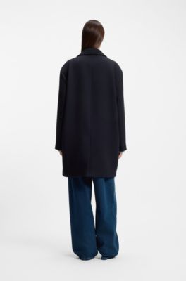 Blazer-style coat blended with wool, Dark Blue