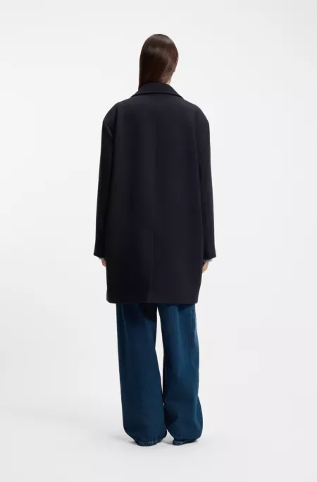 Blazer-style coat blended with wool