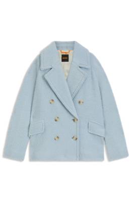 Boxy-fit Caban coat with bouclé texture 1