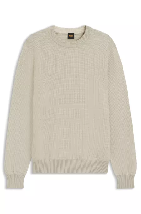 Cotton-blend sweater with two-tone structure