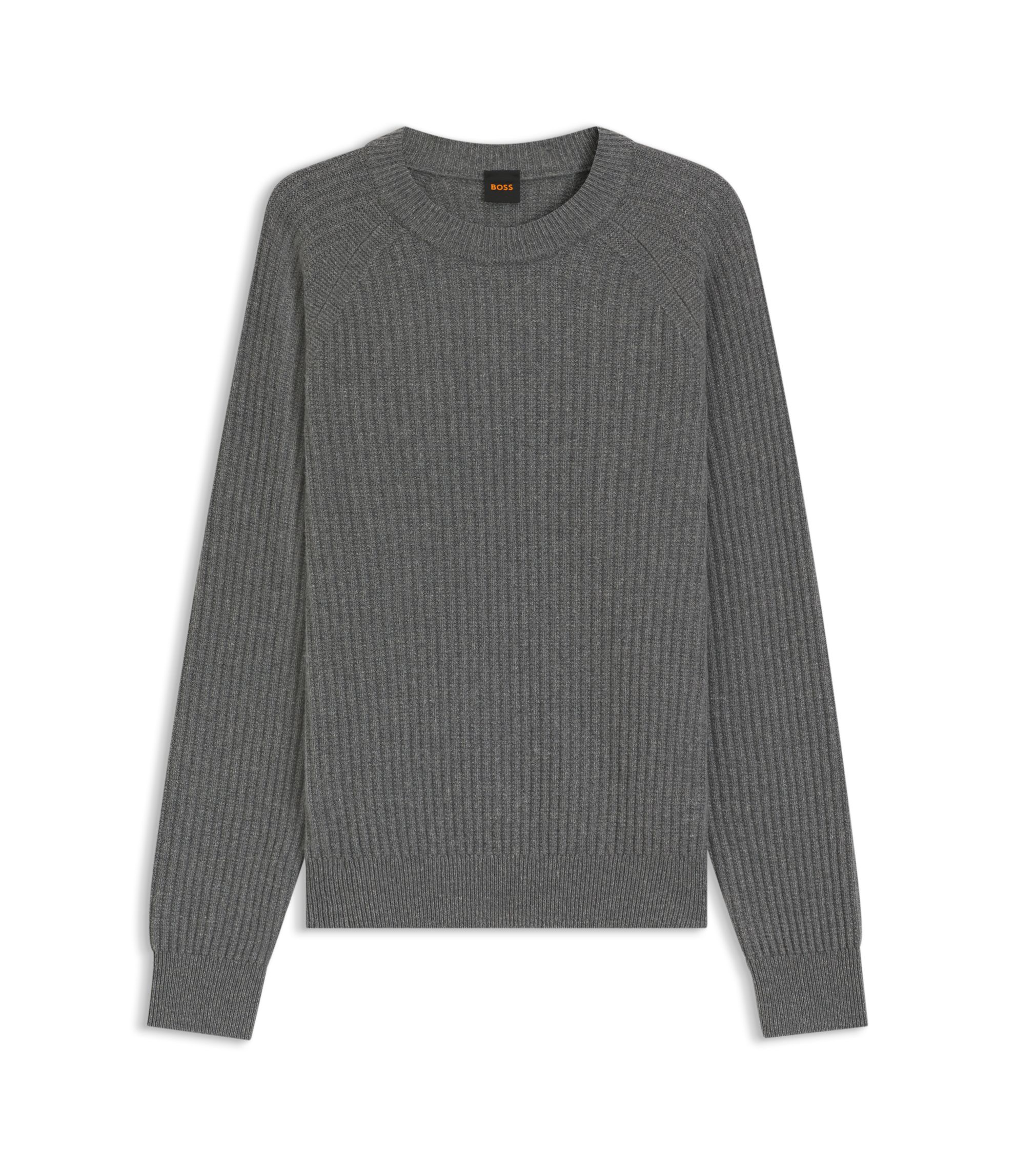 BOSS - Regular-fit Sweater With Ribbed Cuffs In Degradé Jacquard