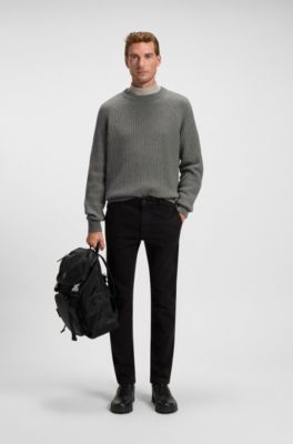 Relaxed-fit sweater with rib knit, Grey
