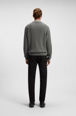 Relaxed-fit sweater with rib knit, Grey