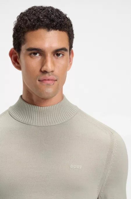 Wool-blend sweater with ribbed knit