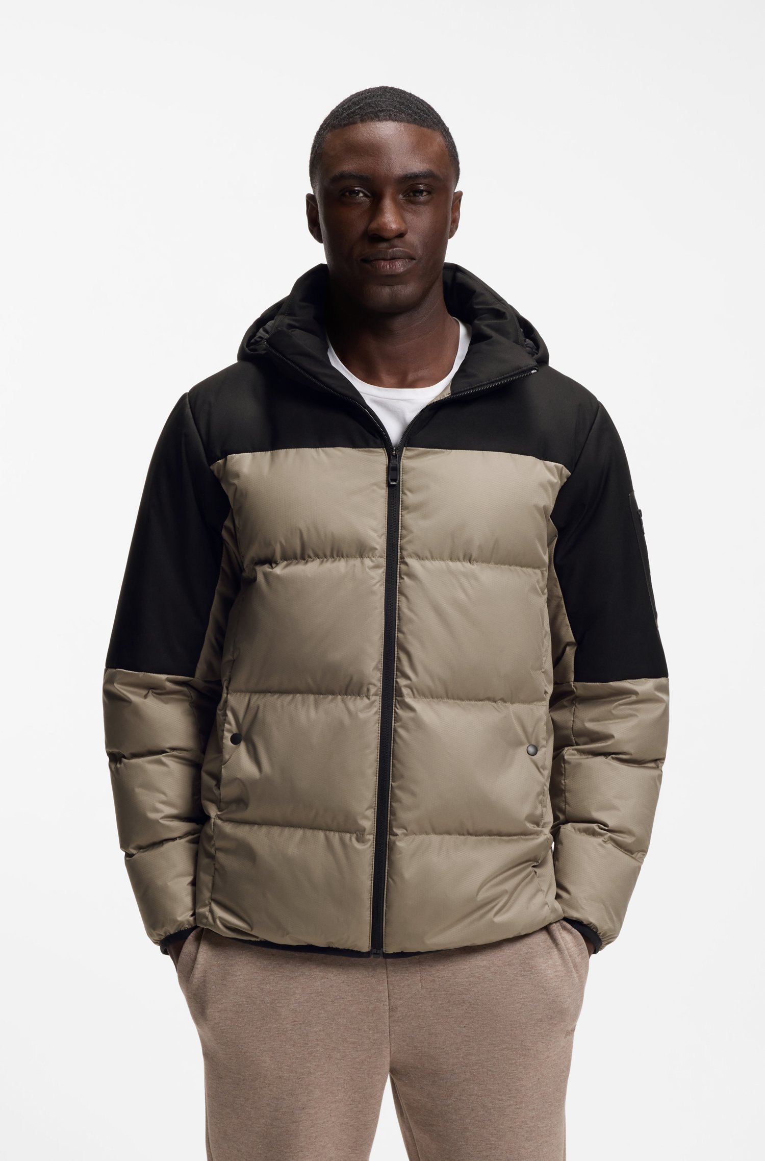 Boss Water-repellent jacket with down filling and detachable hood jackor herr