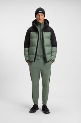 Veste d&eacute;perlante en duvet &agrave; capuche amovible, Chaux