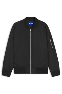 Relaxed-fit water-repellent jacket with sleeve pocket, Black