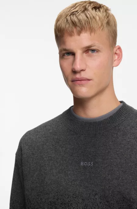 Wool-blend sweater with degradé pattern