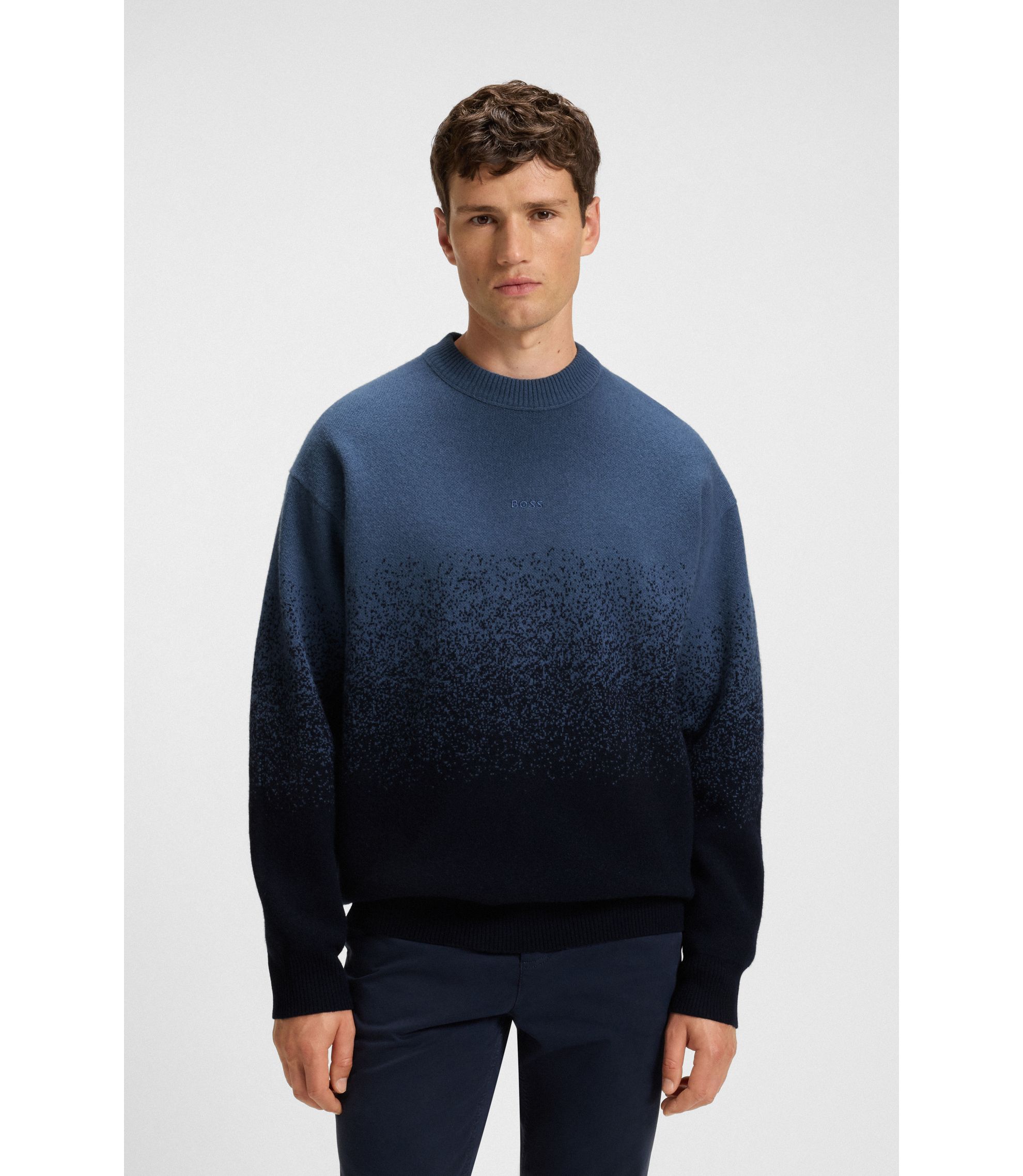 Pullover aus Woll-Mix mit Dégradé-Muster