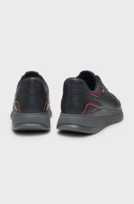 Porsche x BOSS trainers with leather and mesh, Dark Grey