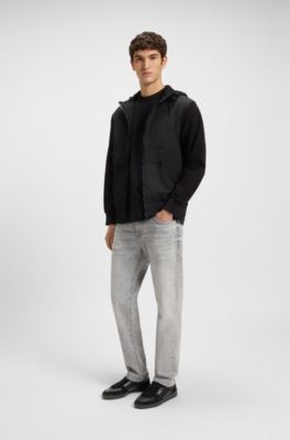 Low-top trainers in suede and leather, Dark Blue