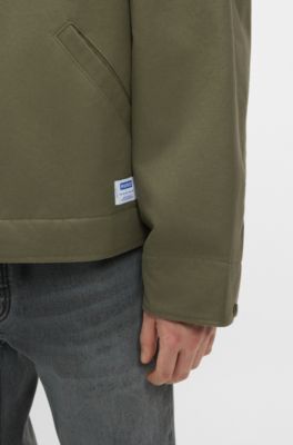 Giubbotto regular fit in tela di cotone con imbottitura leggera, Oliva